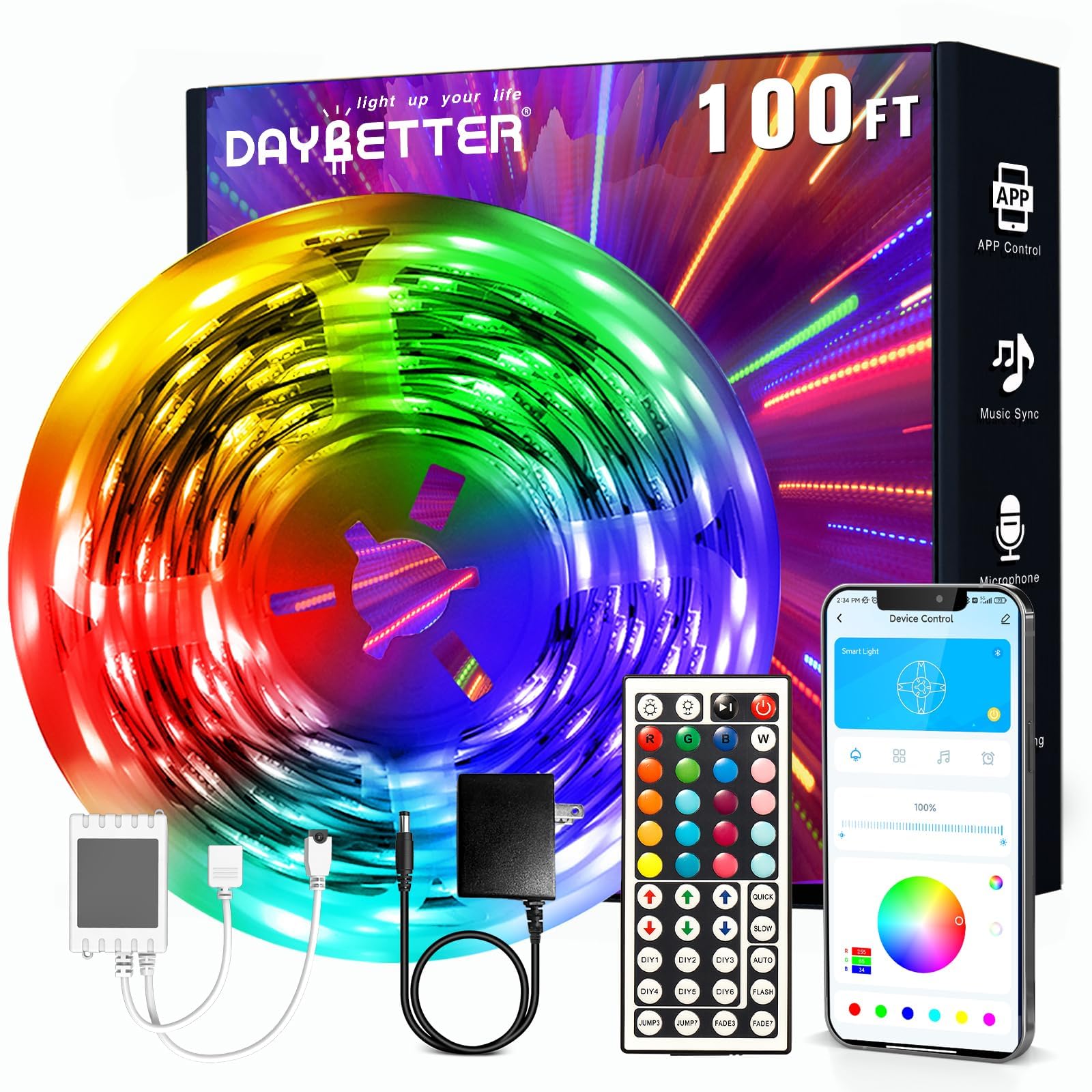 Illustrative example of 100 ft led light