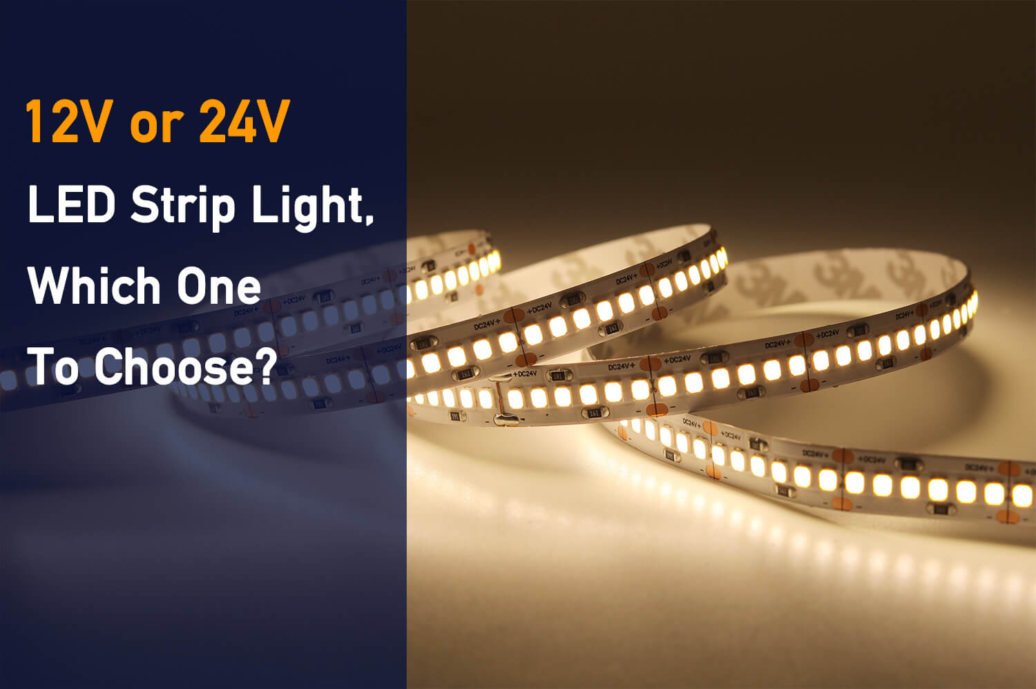 Illustrative example of 24v vs 12v led strip from Google Search