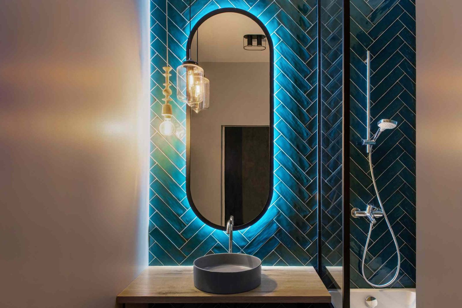 Illustrative example of arched mirror led strip diy from Google Search