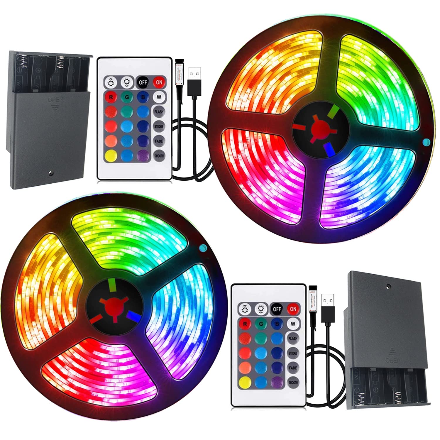 Illustrative example of battery led strip lights from Google Search