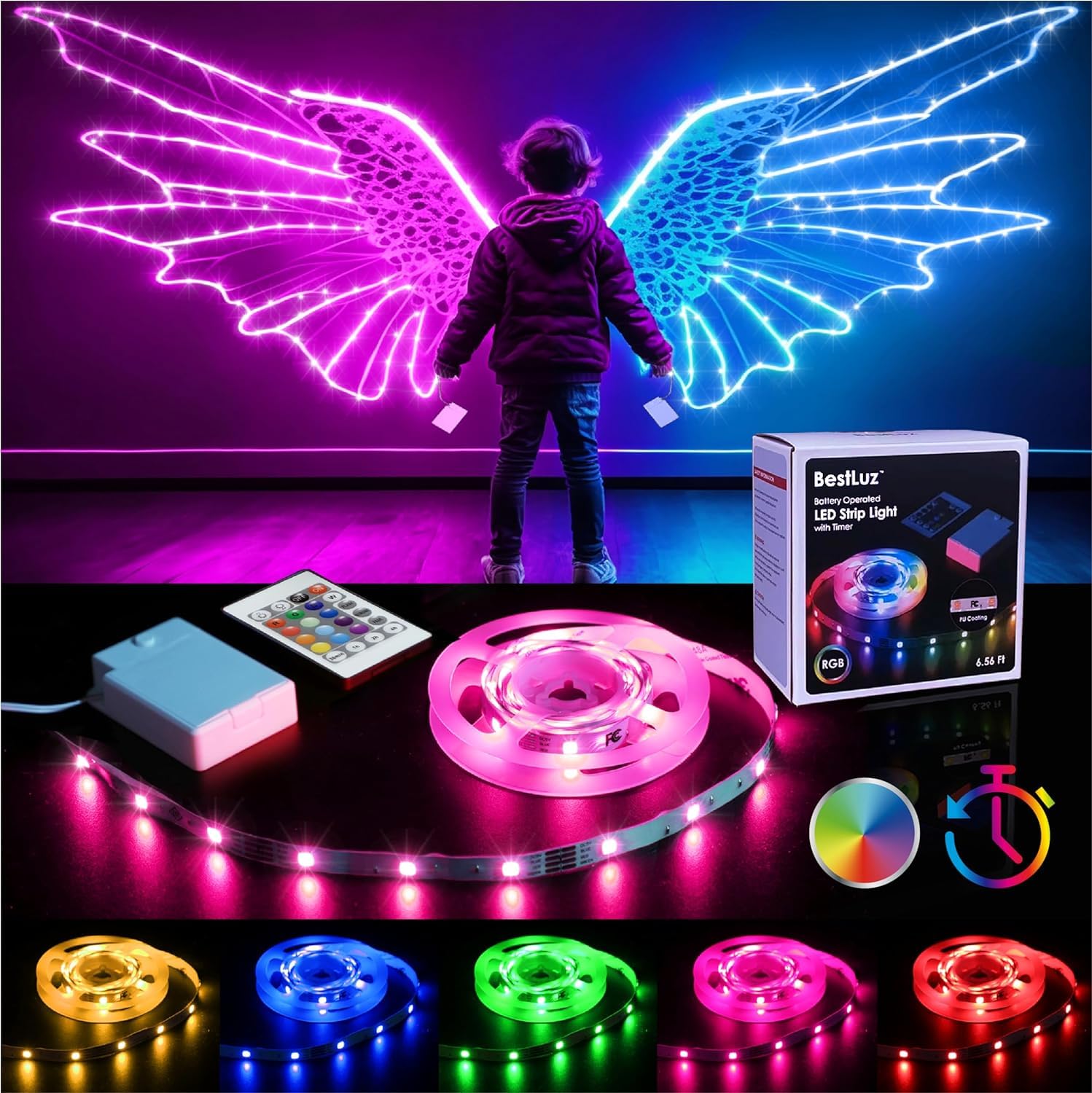 Illustrative example of battery operated led strip from Google Search