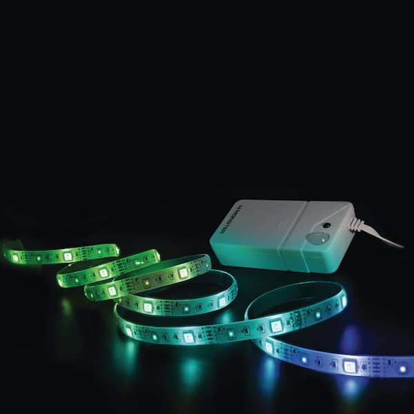 Illustrative example of battery operated led strip with remote