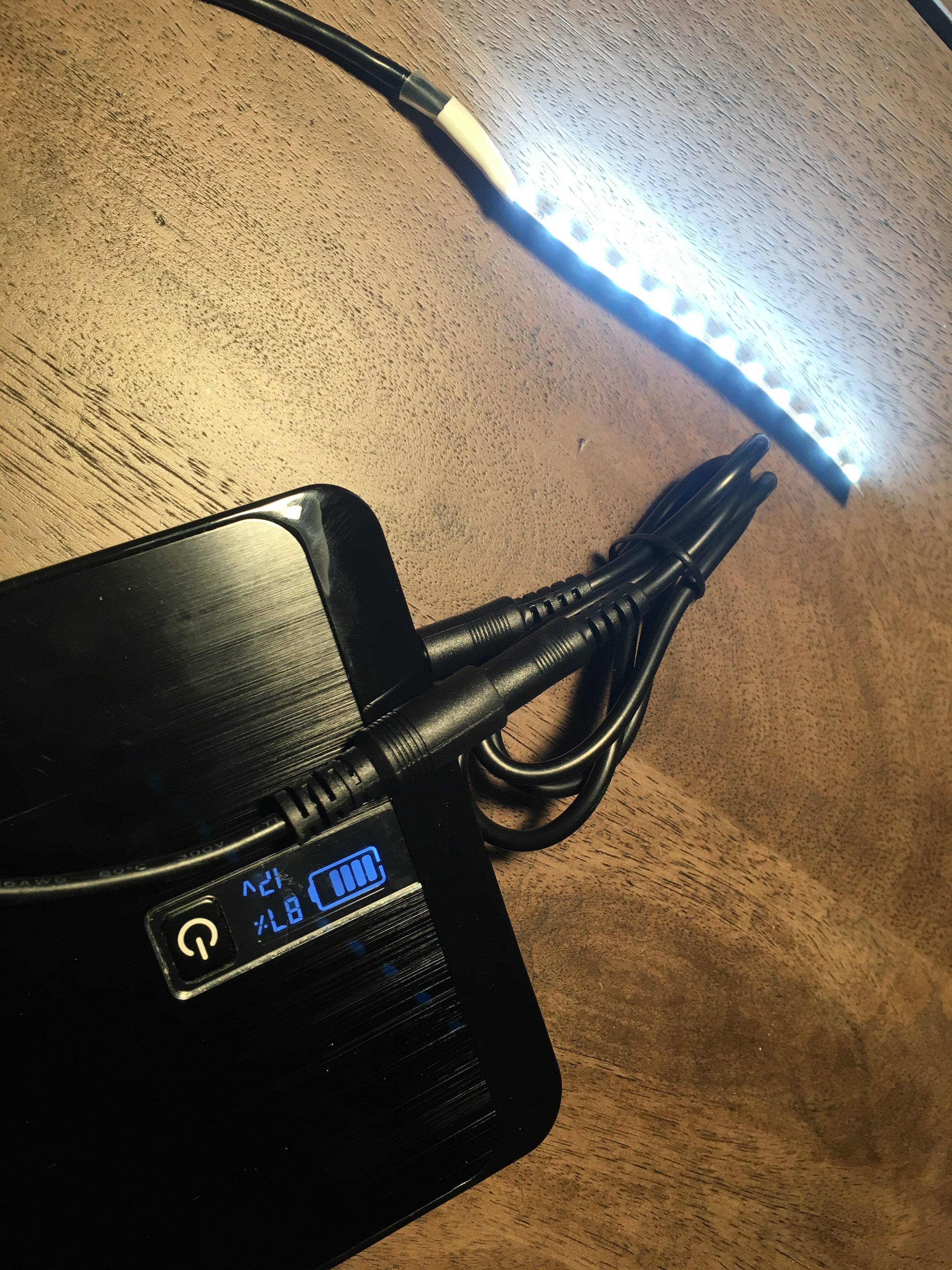 Illustrative example of battery power led strip from Google Search