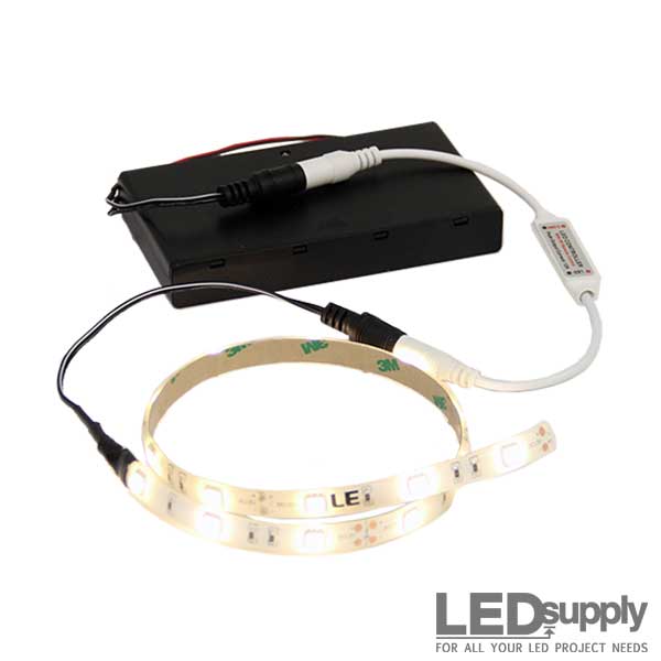 Illustrative example of battery powered led strip from Google Search
