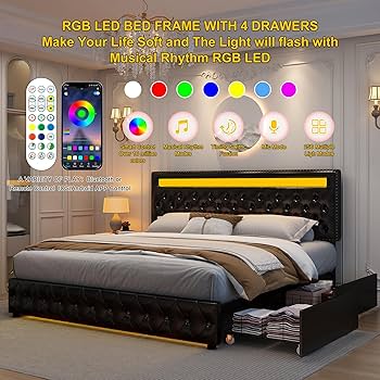 Illustrative example of bed with lighting from Google Search