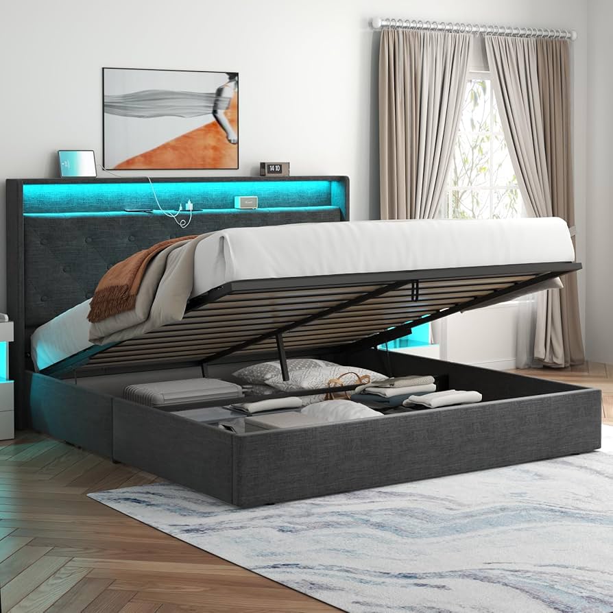 Illustrative example of bed with lighting from Google Search