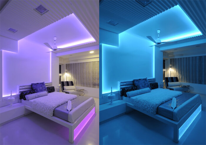 Illustrative example of bedroom led strips from Google Search