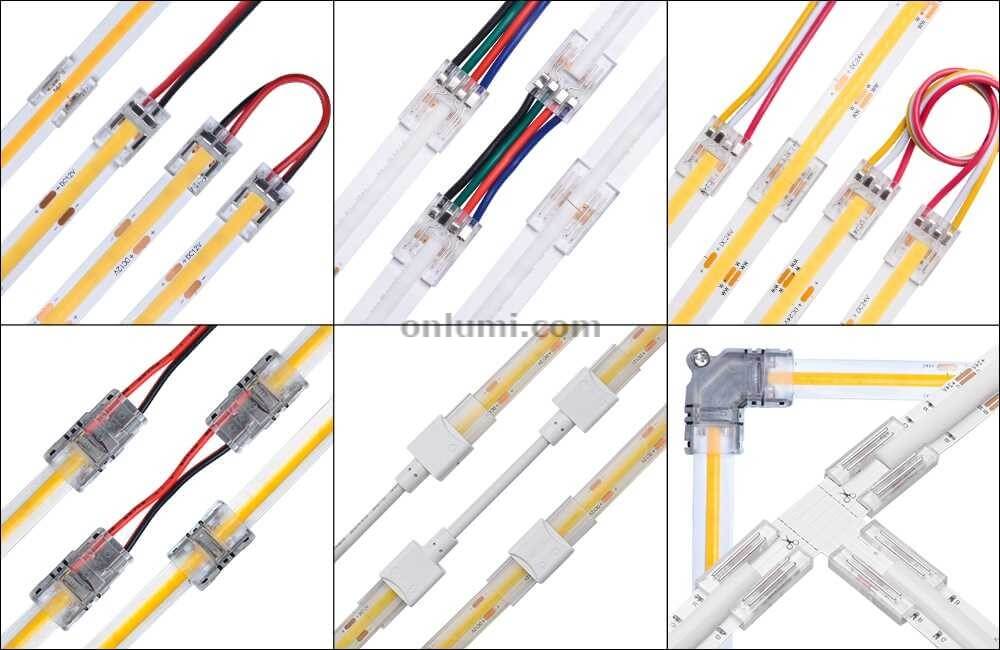 Illustrative example of cob led strip connector u shape from Google Search