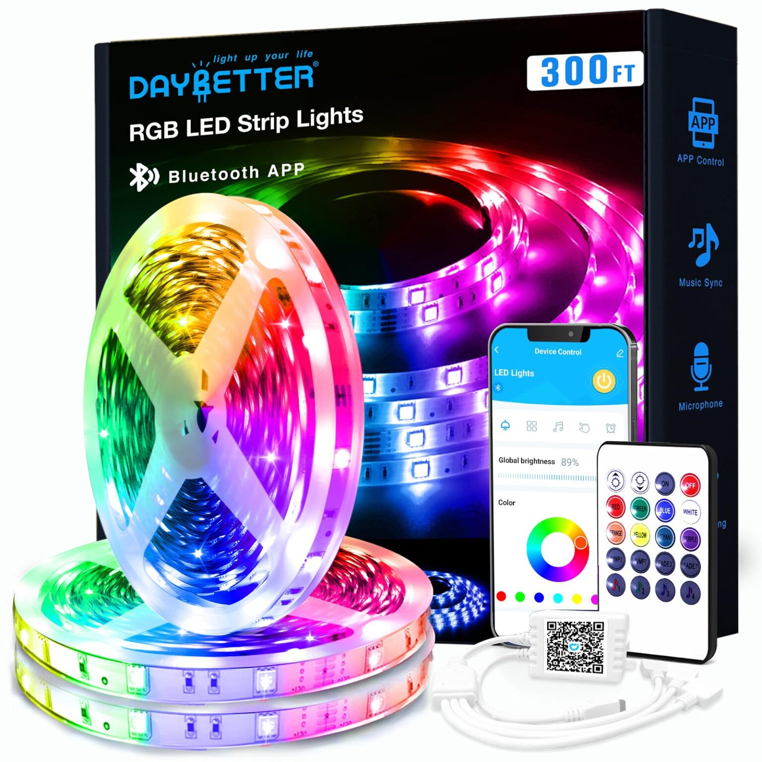 Illustrative example of color changing led light strips