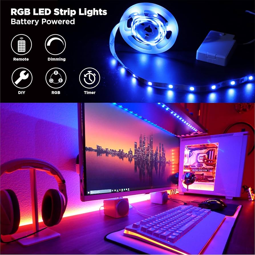 Illustrative example of cordless led light strips