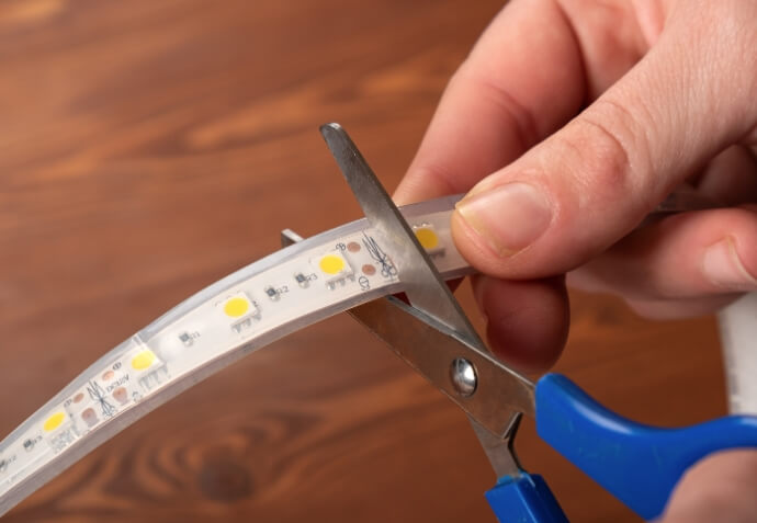 Illustrative example of cutting led strip lights from Google Search