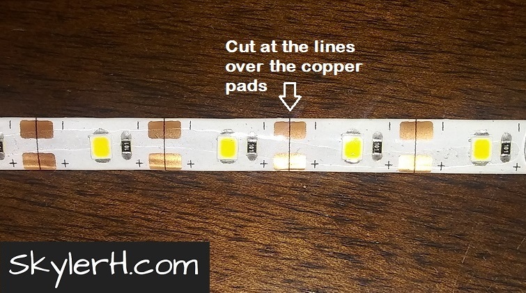 Illustrative example of cutting led strip lights from Google Search