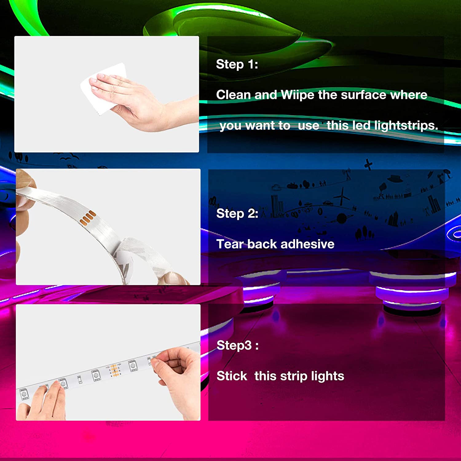 Illustrative example of daybetter led strip lights from Google Search