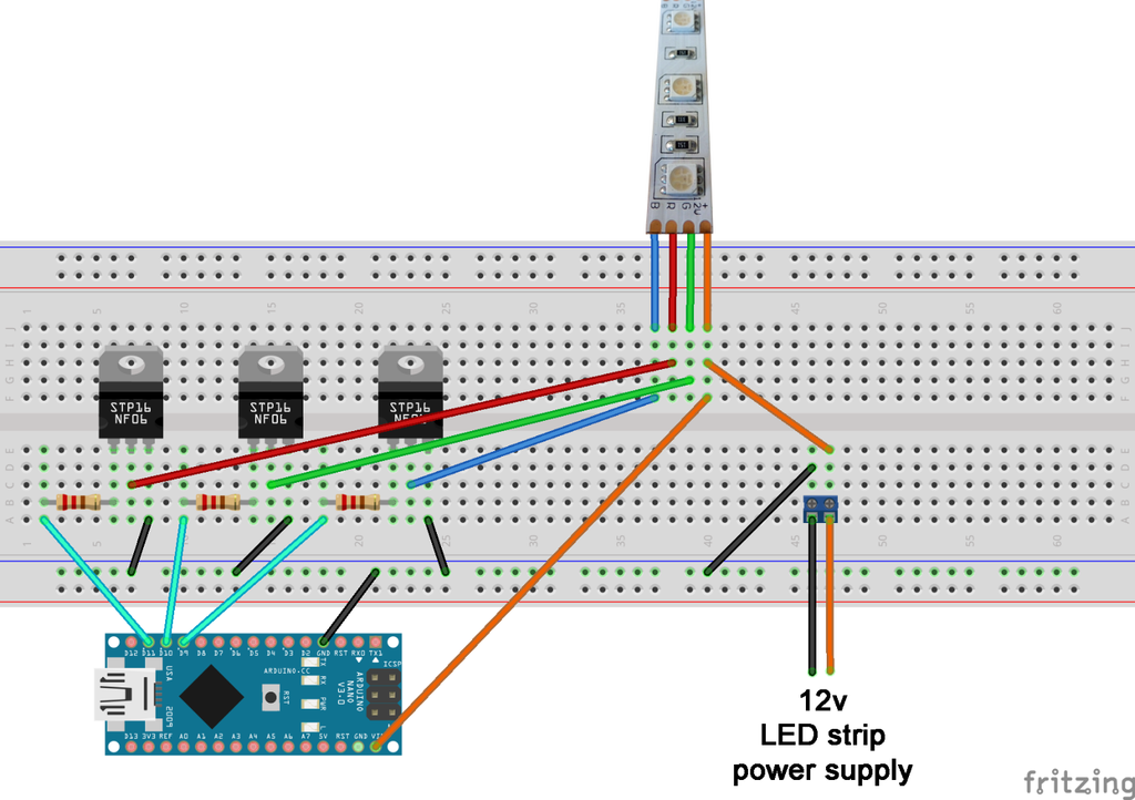 Illustrative example of drive led strip arduino from Google Search