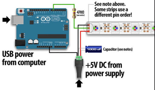 Drive Led Strip Matrix Arduino - Sourced Example 2
