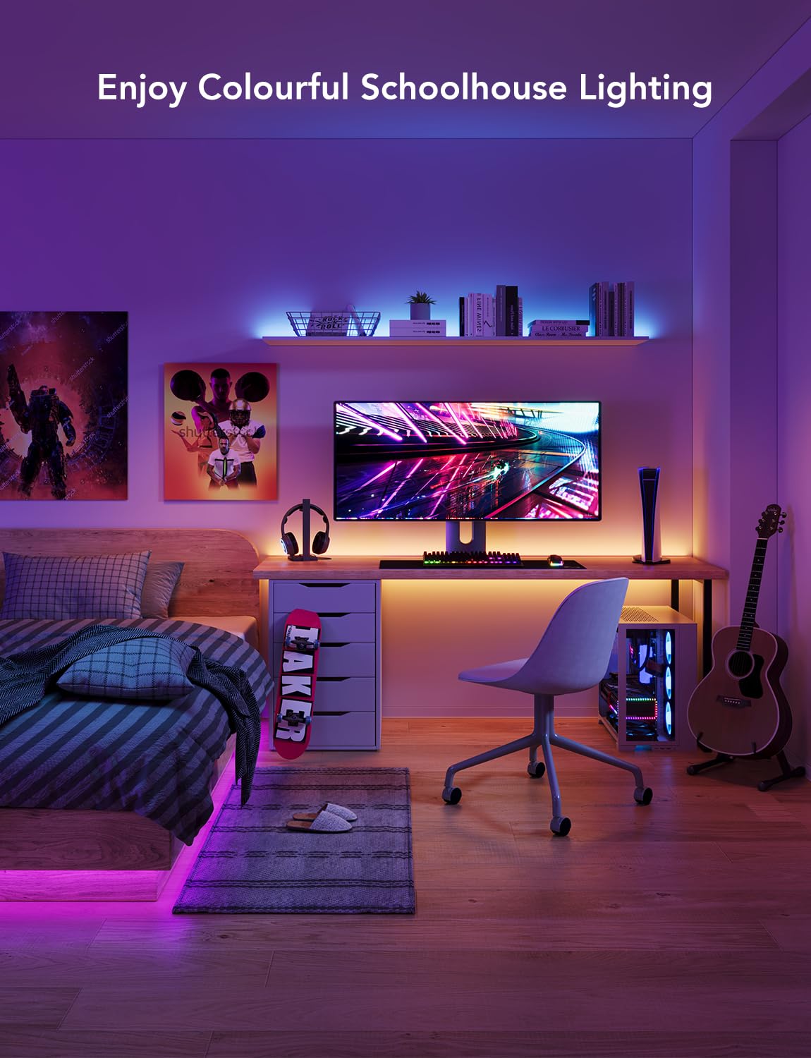 Illustrative example of govee 100ft led strip lights from Google Search