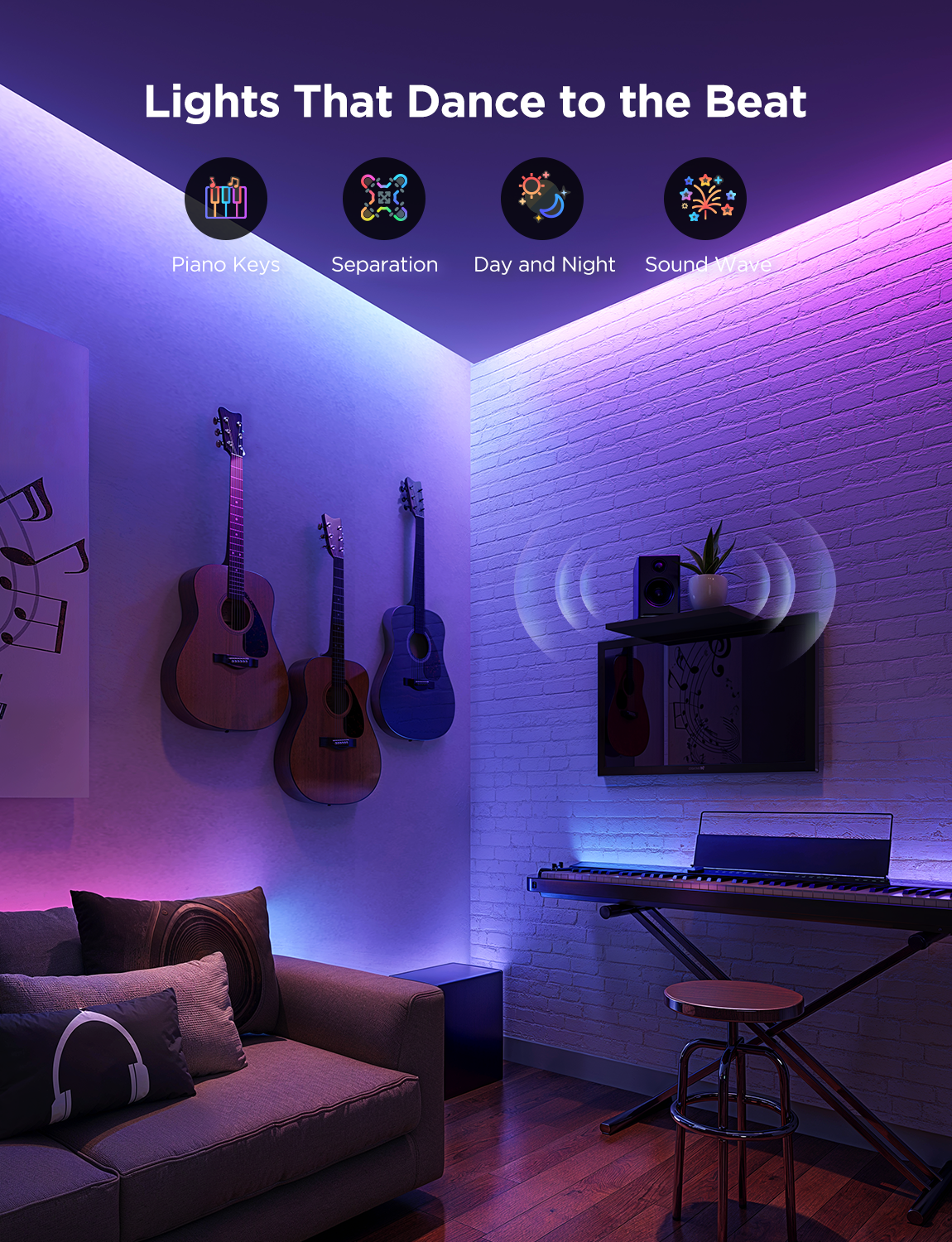 Illustrative example of govee led strip lights from Google Search