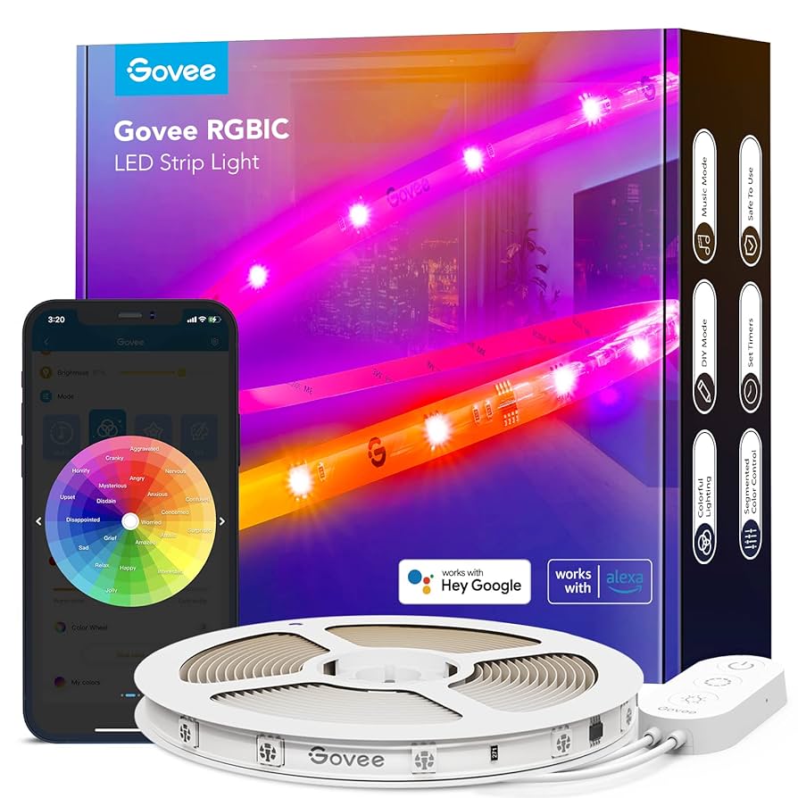 Illustrative example of govee rgbic led strip lights from Google Search