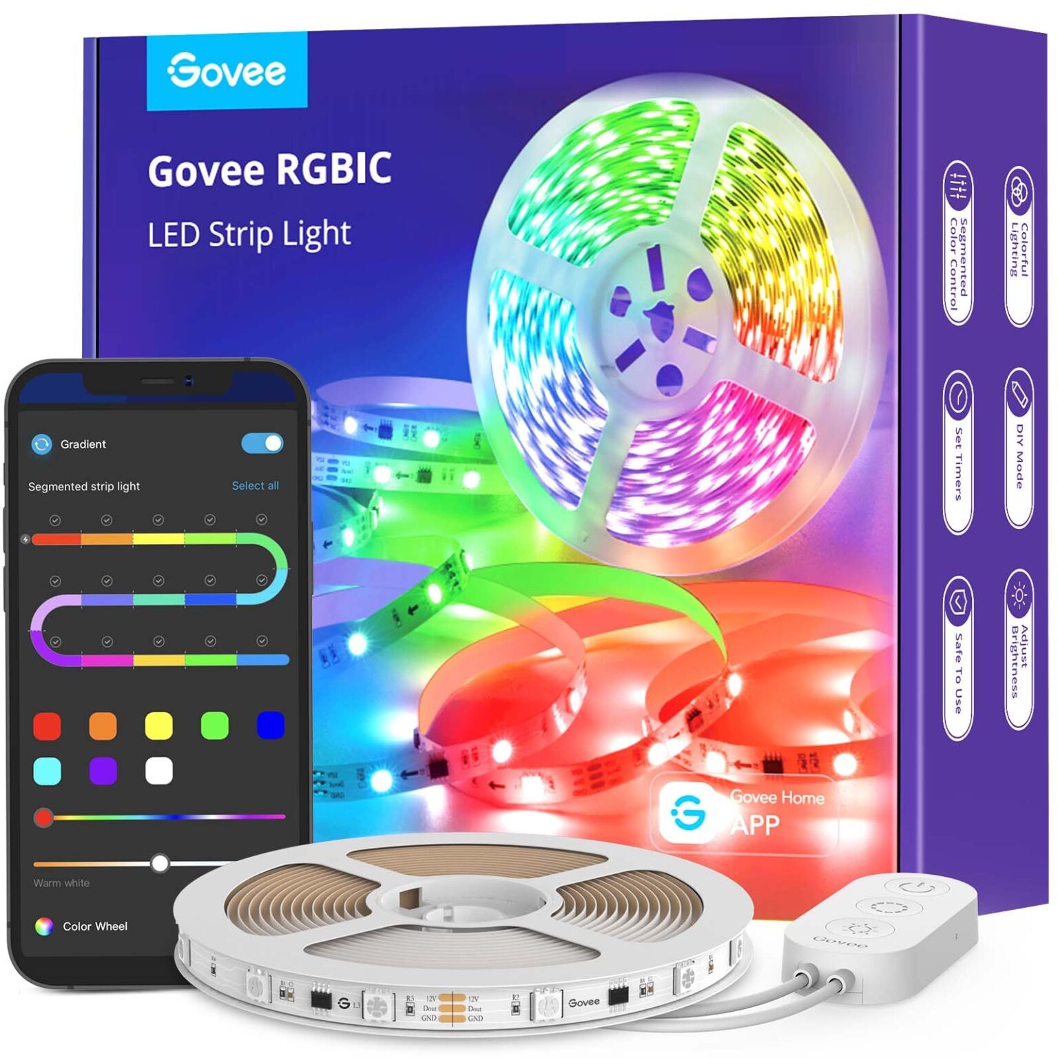 Illustrative example of govee rgbic led strip lights from Google Search