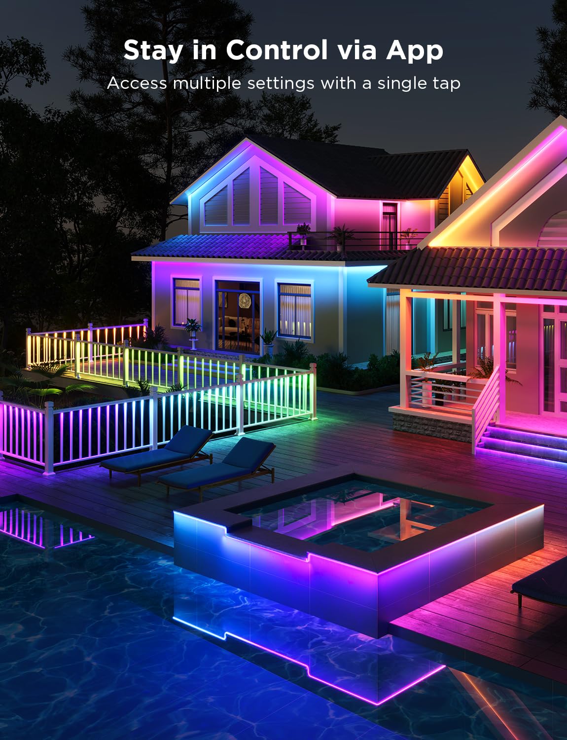 Illustrative example of govee rgbicww outdoor led strip lights from Google Search