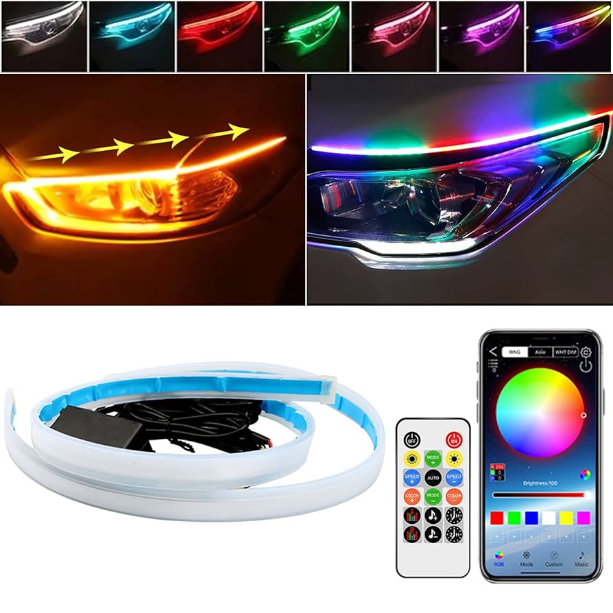 Illustrative example of headlight led light strips from Google Search