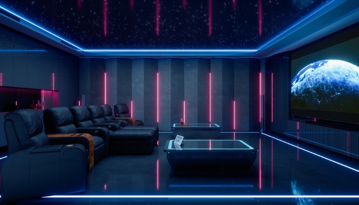 Illustrative example of home entertainment lighting
