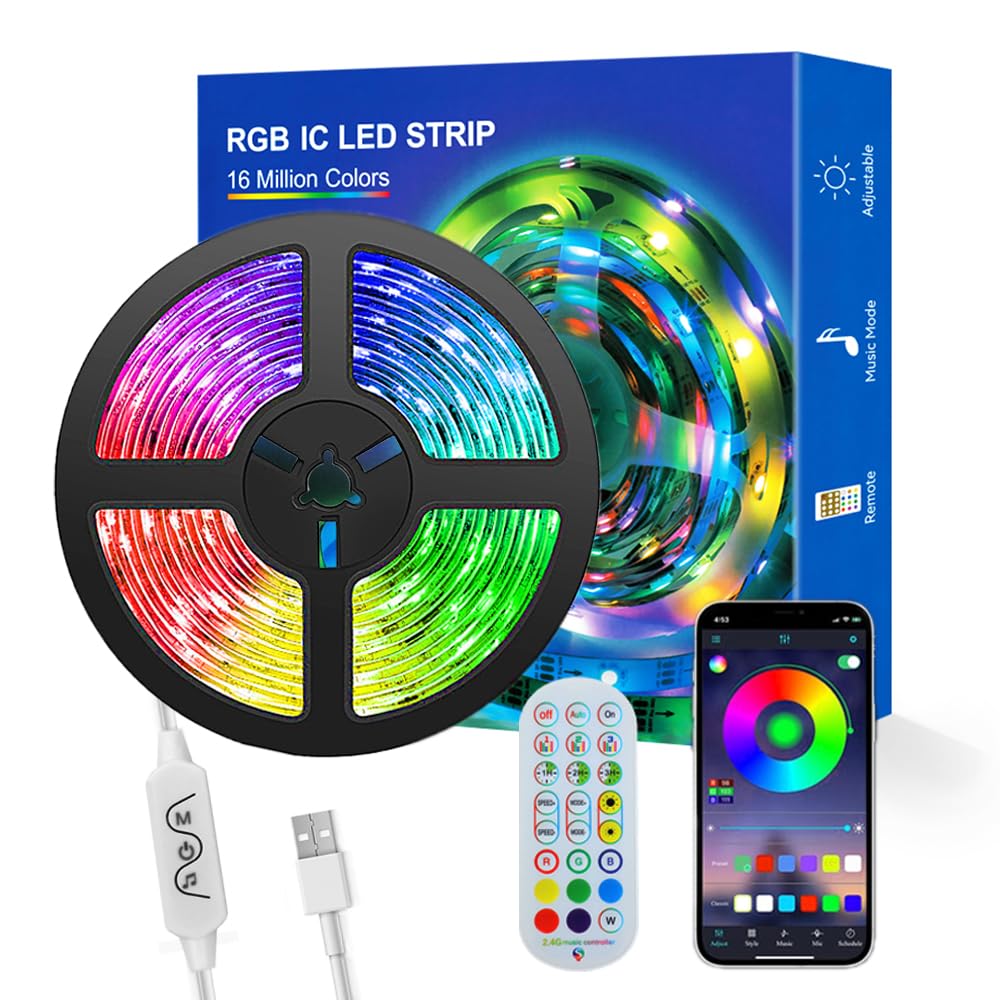 Illustrative example of individually addressable led strip lights
