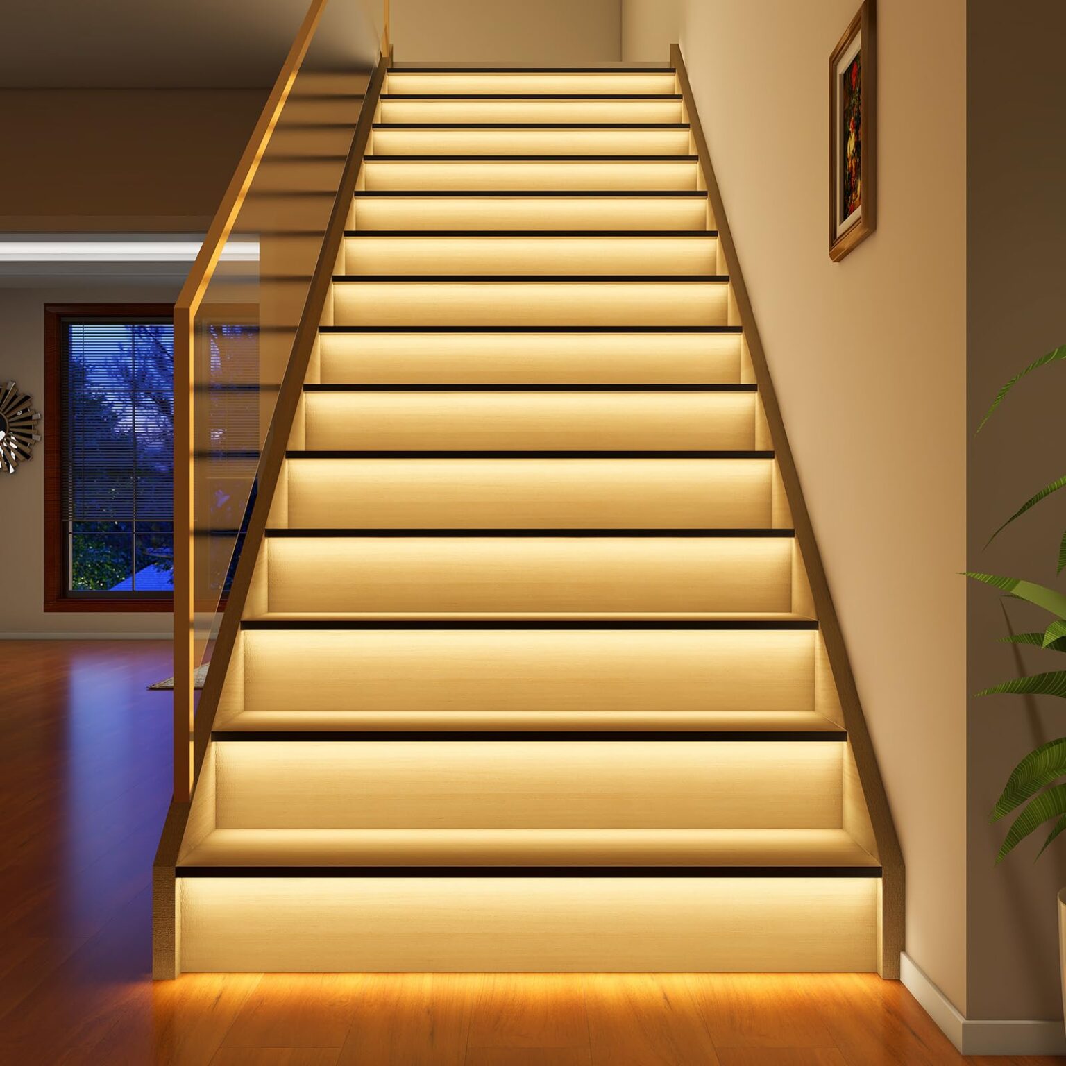 Illustrative example of indoor staircase led lights from Google Search