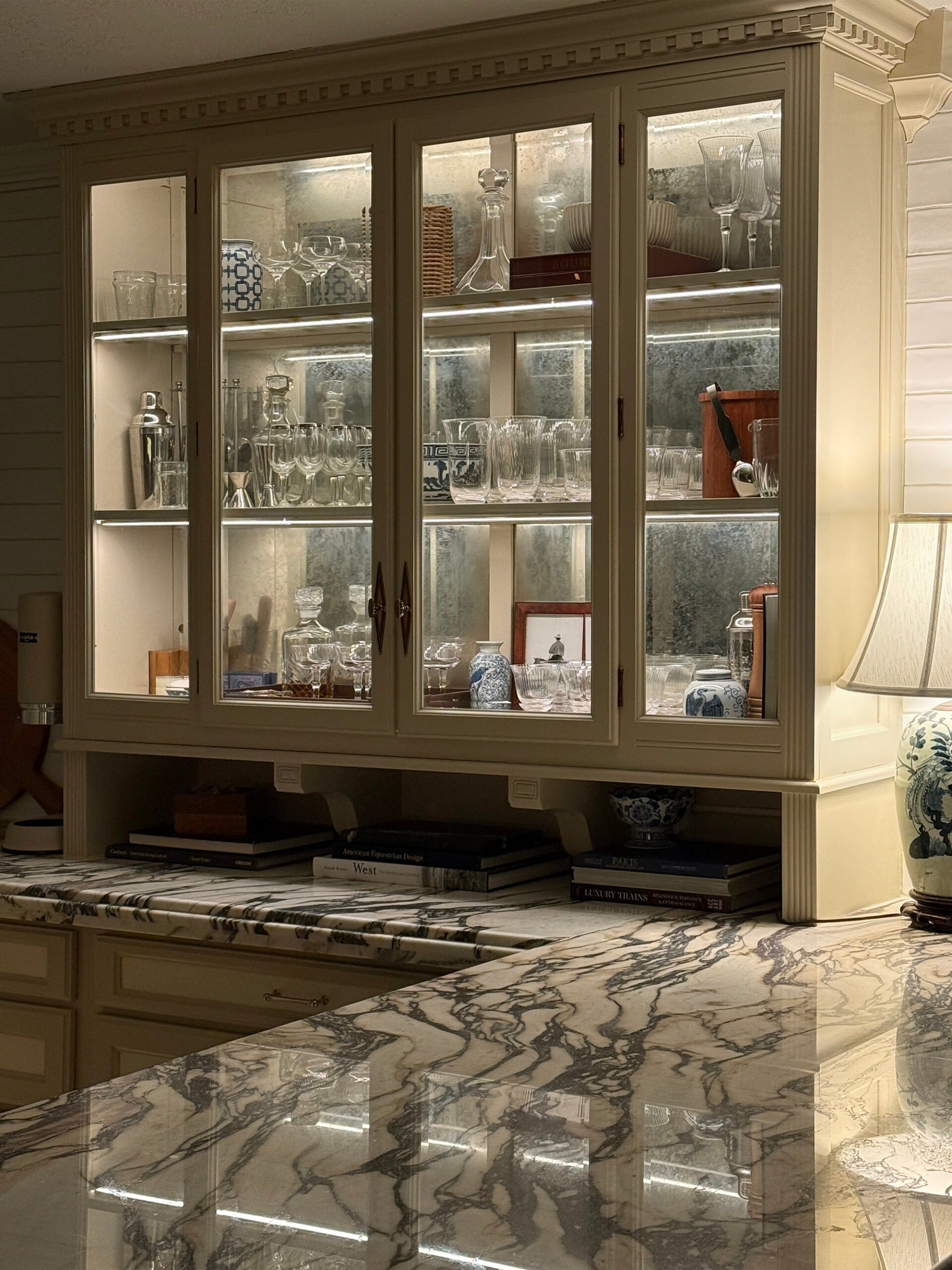 Illustrative example of kitchen cabinet interior lighting
