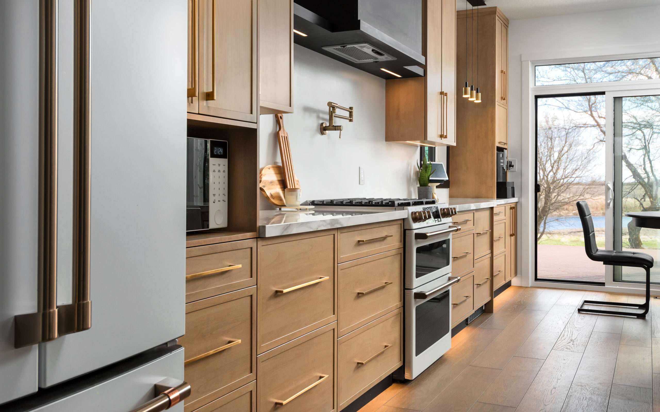 Illustrative example of kitchen cabinet interior lighting