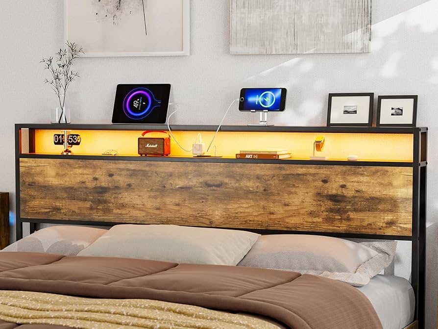 Illustrative example of led bed headboard lights