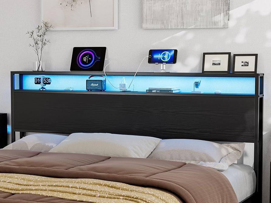 Illustrative example of led bed headboard lights