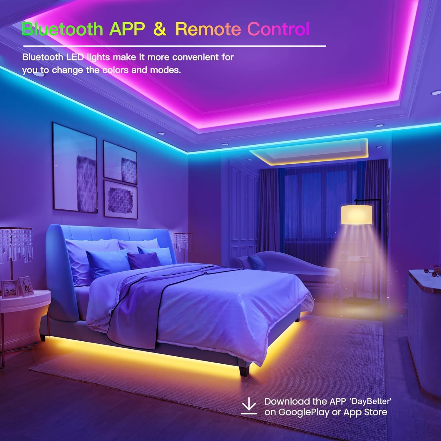 Illustrative example of led bedroom