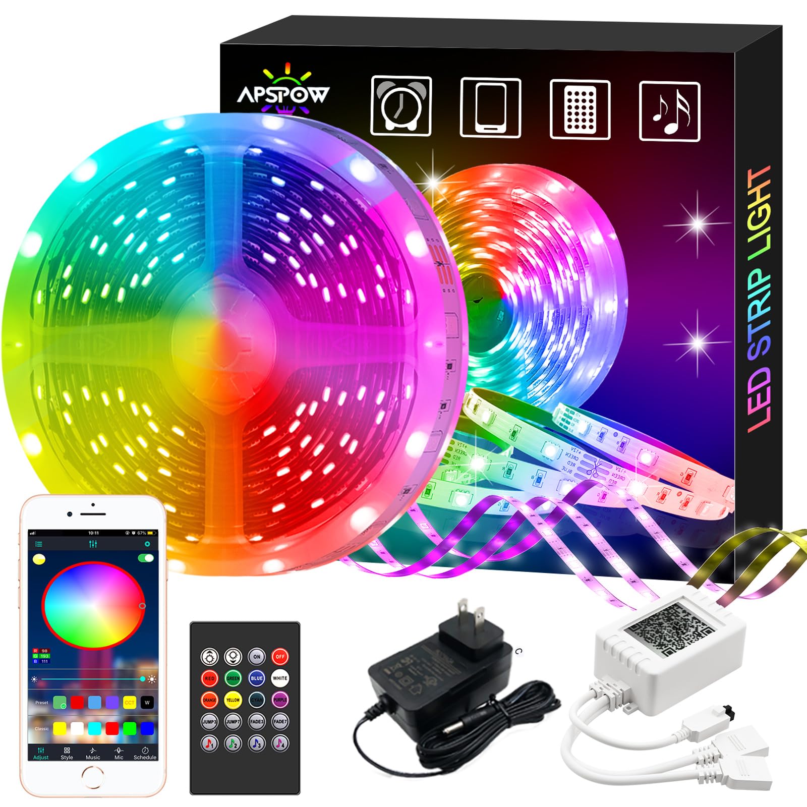 Illustrative example of led colorful strip lights