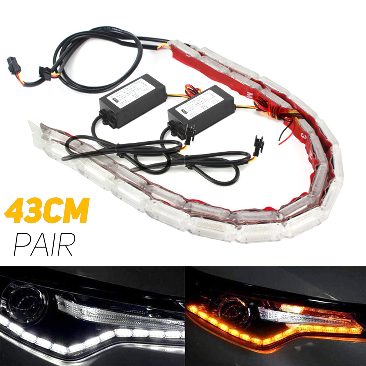 Illustrative example of led daytime running lights strips from Google Search