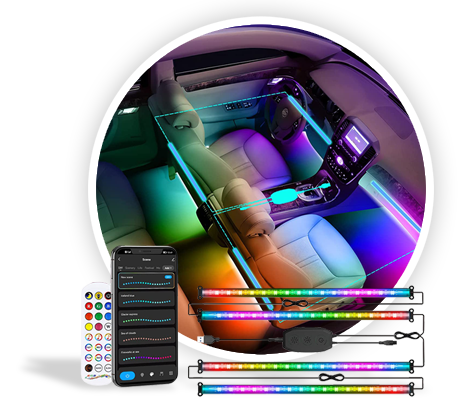 Illustrative example of led light strips for car interior from Google Search