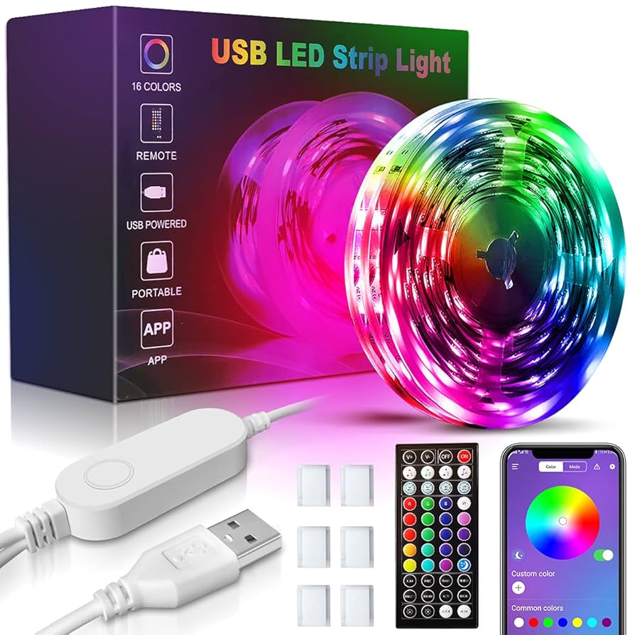 Illustrative example of led light strips with usb