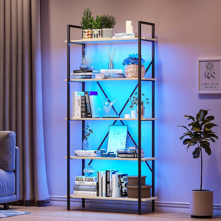 Illustrative example of led lighting bookcase from Google Search