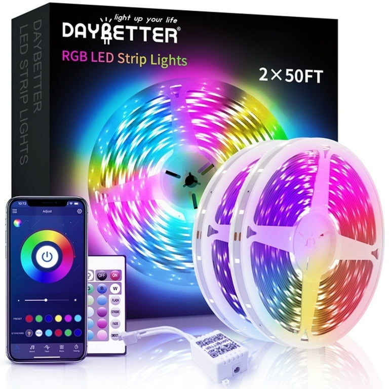Illustrative example of led lights controlled by phone from Google Search