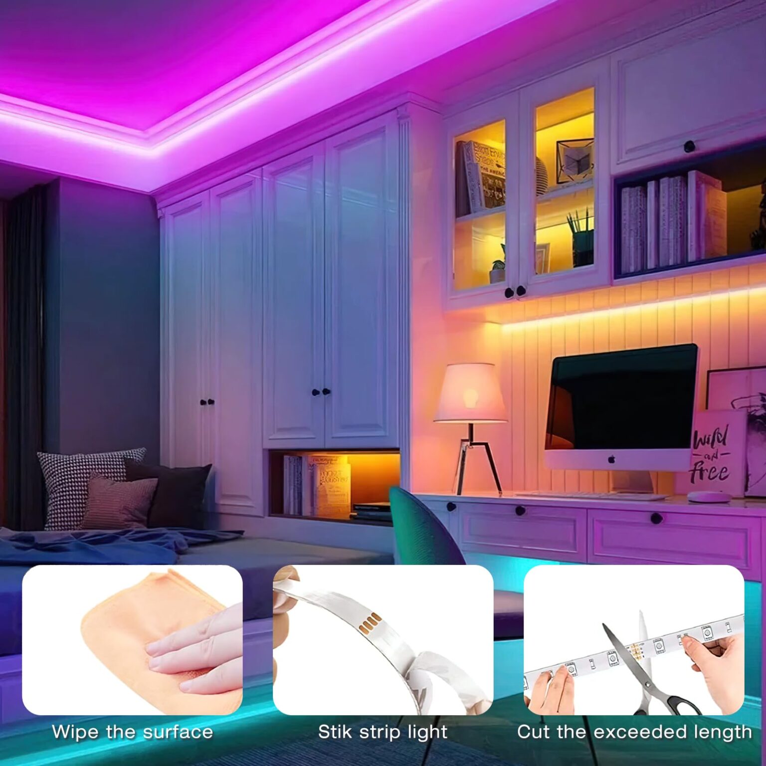 Illustrative example of led lights for your room