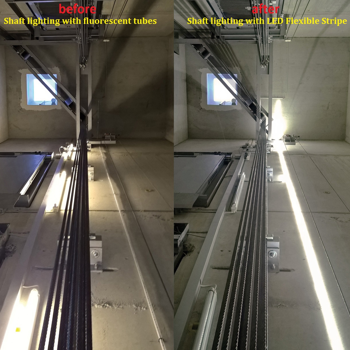 Illustrative example of LED Shaft Lights