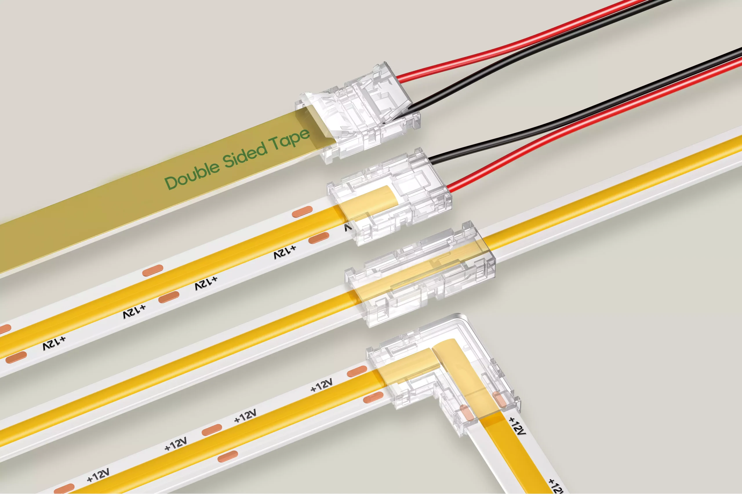 Illustrative example of led strip and connectors from Google Search