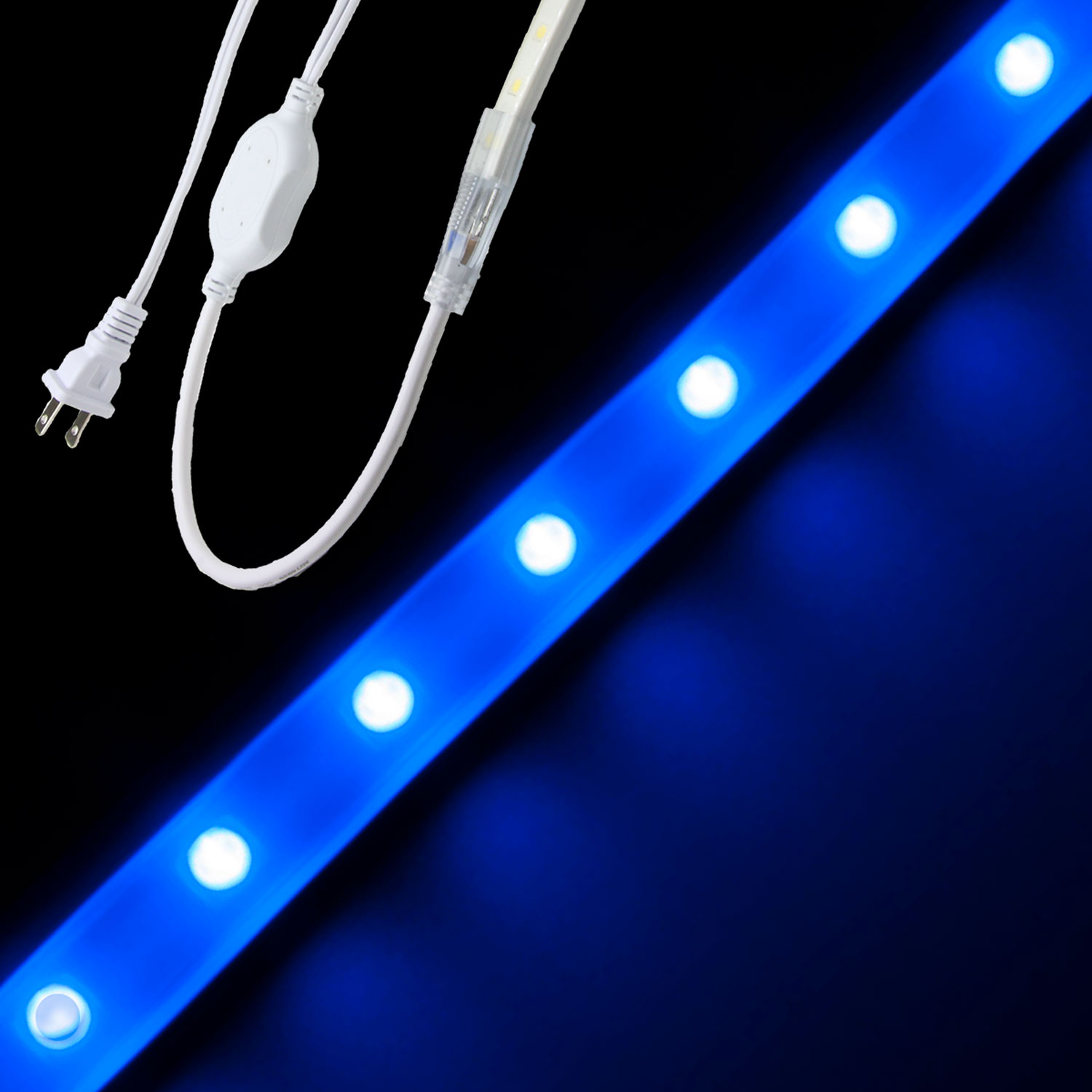 Illustrative example of led strip blue lights