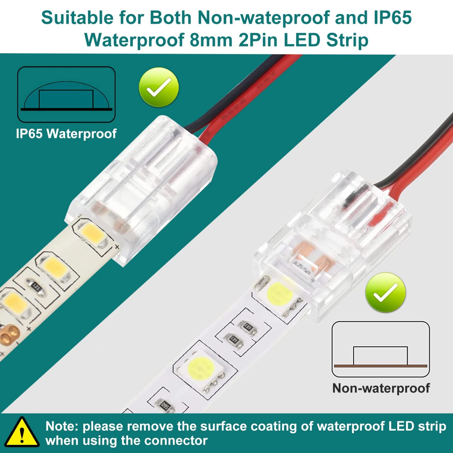 Illustrative example of led strip connector 2 pin from Google Search
