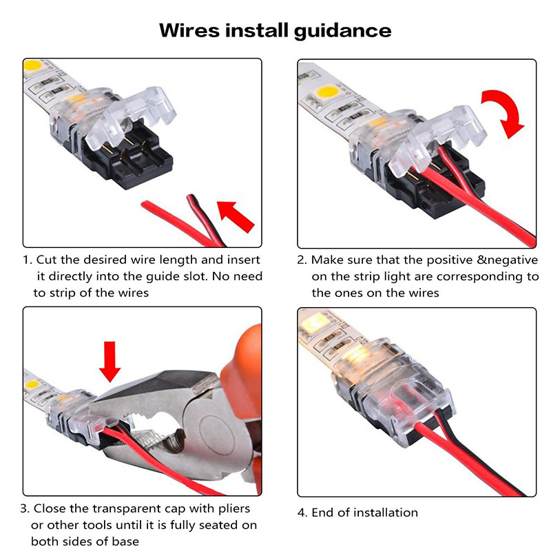 Illustrative example of led strip connector