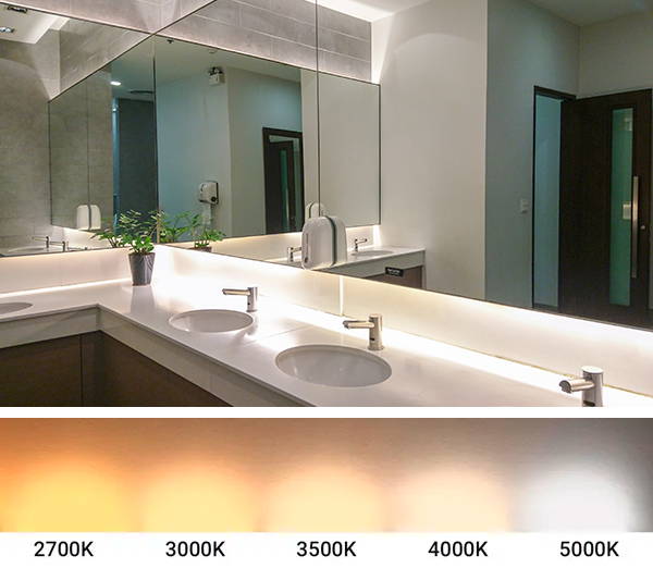 Illustrative example of led strip for mirror