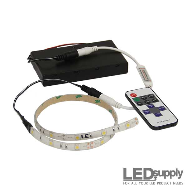Illustrative example of led strip lights battery operated