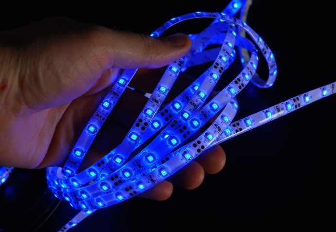 Illustrative example of led strip lights flashing from Google Search