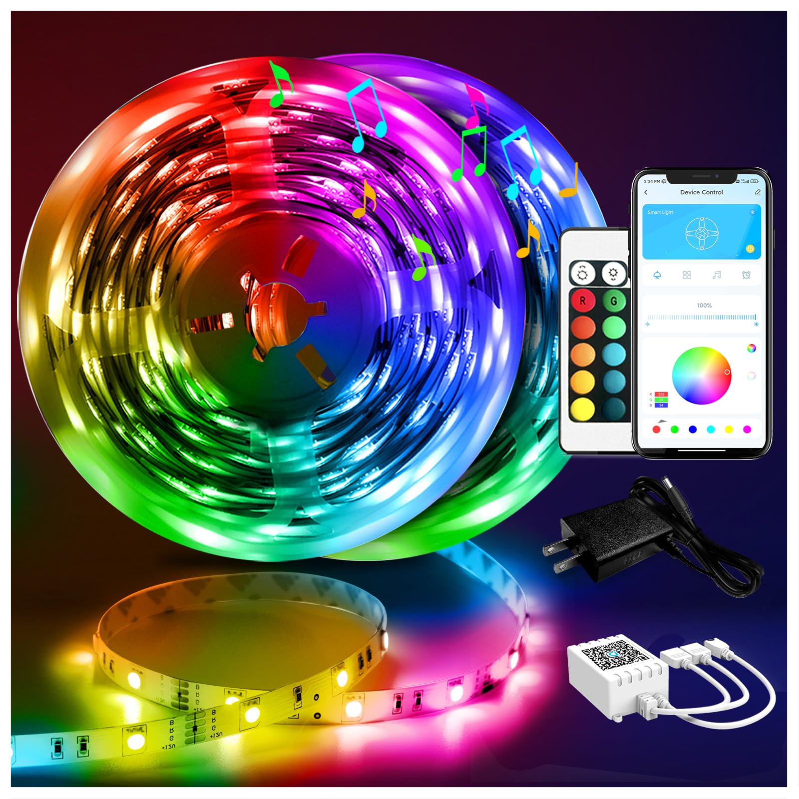 Illustrative example of led strip lights for bedroom from Google Search