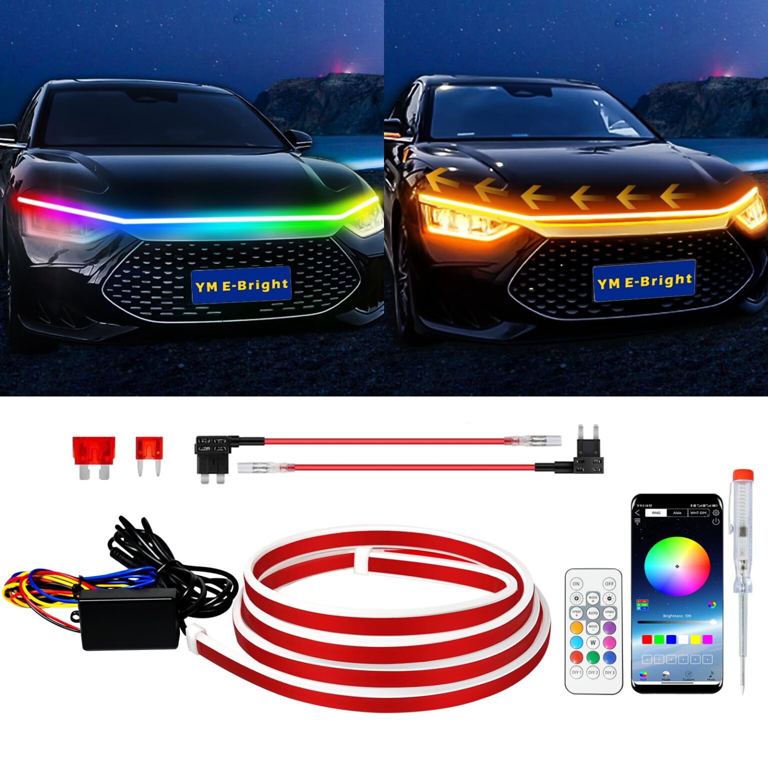 Illustrative example of led strip lights for car exterior from Google Search
